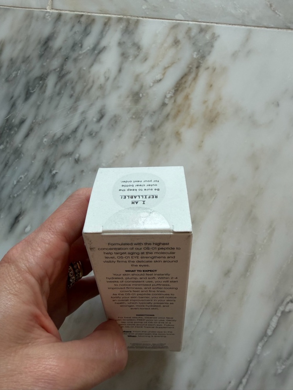 One Skin OS-01 Eye Topical Supplement - White Bottle with Black Pump - Picture 4 of 5
